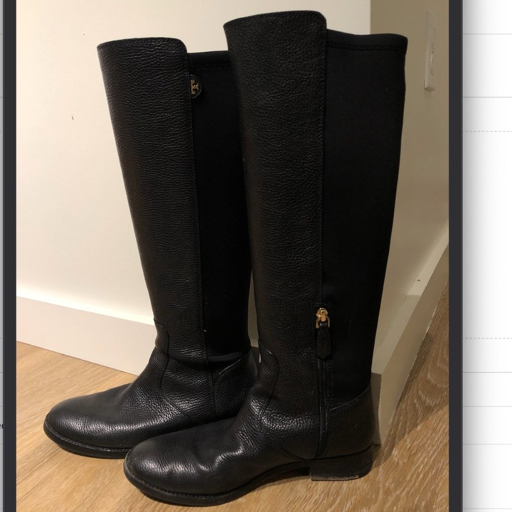 Tory Burch | Black Knee-high Leather Boots